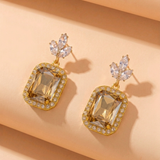 Sand Gold Stone Drop Earrings