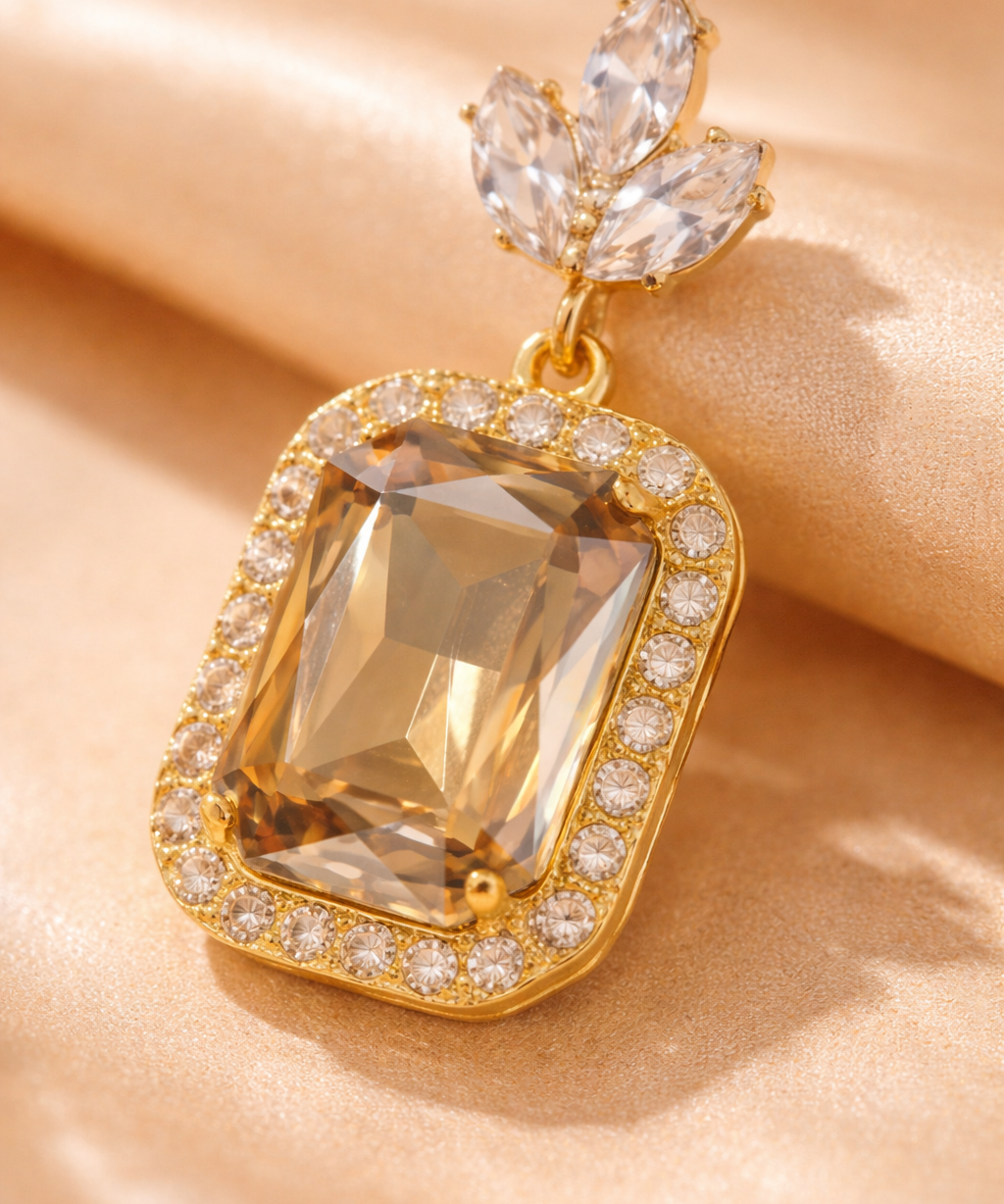 Sand Gold Stone Drop Earrings