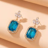 Ocean Blue Stone Drop Earrings