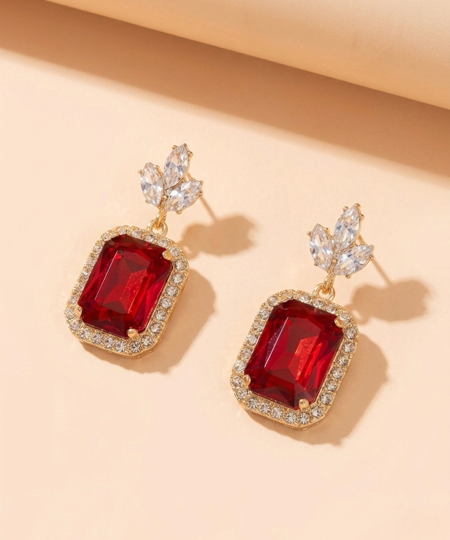 Luxury Red Stone Jewellery Set
